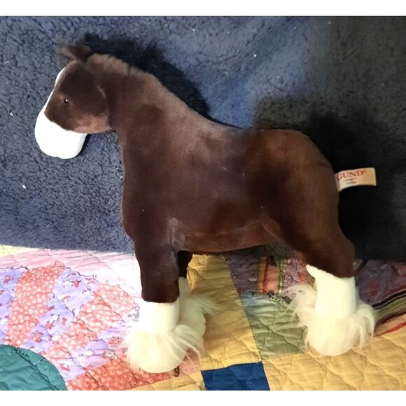 Gund Clyde Horse Plush Toy - 12" - Brown & White Soft Polyester For Kids & Colle - Picture 1 of 8